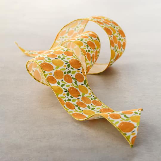 2.5" x 3yd. Wired Orange Print Ribbon by Celebrate It™ Classic